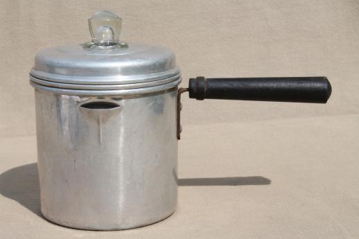 photo of tiny one cup stovetop coffee pot, vintage percolator for camping or travel trailer #1