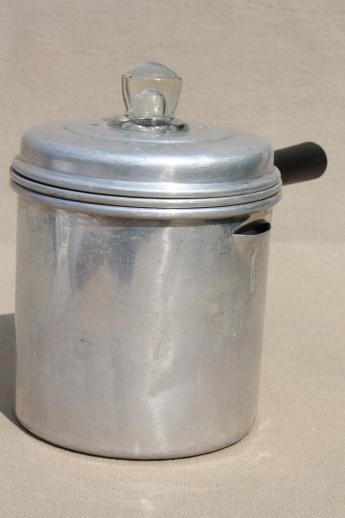 photo of tiny one cup stovetop coffee pot, vintage percolator for camping or travel trailer #3