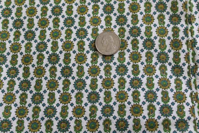 photo of tiny paisley foulard print cotton fabric, mid-century vintage menswear style #1