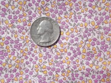 catalog photo of tiny print floral cotton fabric, 5 yds 36w vintage quilting weight fabric