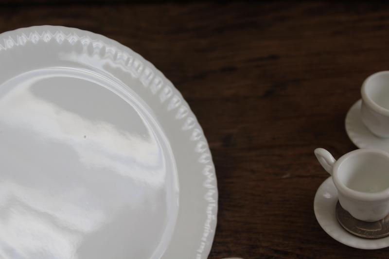 photo of tiny pure white porcelain tea set, china doll dishes toy miniatures #5