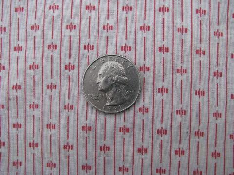 photo of tiny red and white print, vintage 1920's - 30's cotton fabric, quilting weight #1