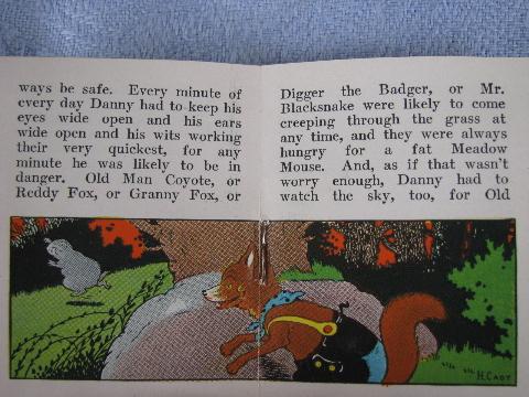 photo of tiny vintage Easter bunny books, color litho Thornton Burgess stories #3