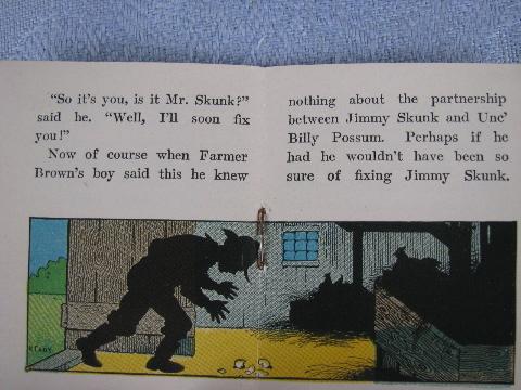 photo of tiny vintage Easter bunny books, color litho Thornton Burgess stories #5