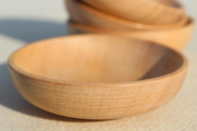 photo of tiny wood bowls made in Japan, set of vintage condiment dishes for dipping sauces etc. #6