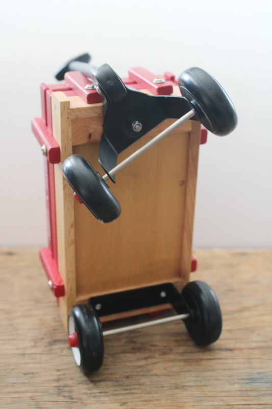photo of toy Radio Flyer wagon & sled, wood & metal realistic models doll size replicas #5