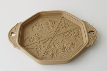 catalog photo of traditional shortbread baking pan, vintage Brown Bag stoneware cookie mold