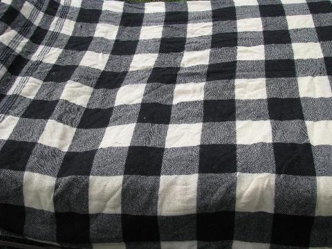 photo of trappers plaid antique vintage wool camp bunk blankets, red, white w/ black #4