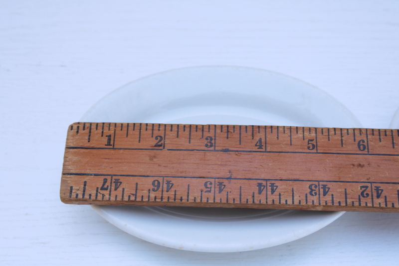 photo of trio of antique vintage white ironstone china butter plates, oval shape mini platters stack  #2