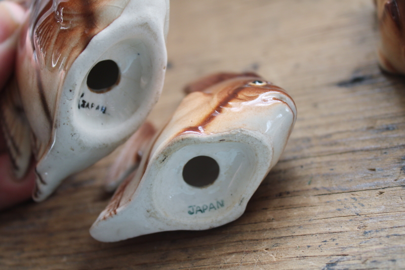 photo of tropical fish vintage Japan ceramic salt & pepper shakers, two sets matching fish large & small  #5