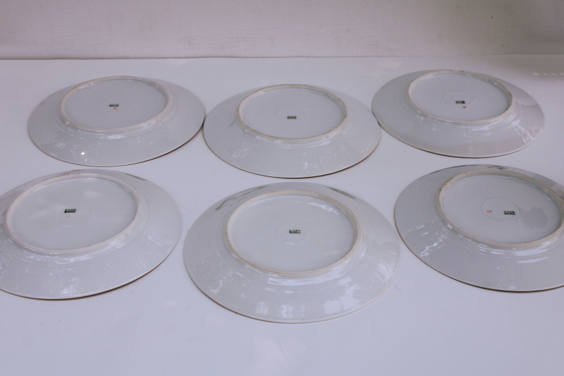 photo of turn of the century vintage Bavaria china salad plates w/ pink roses floral, Z S & Co set of 6  #9
