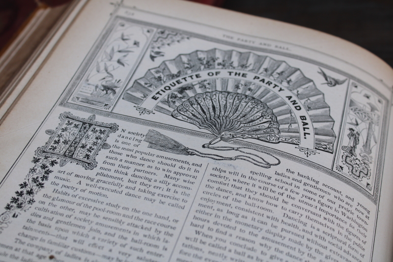 photo of two big antique books of Victorian era proper manners & etiquette, social & business forms, writing letters  #4