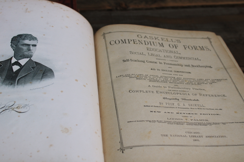 photo of two big antique books of Victorian era proper manners & etiquette, social & business forms, writing letters  #20