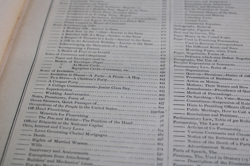 photo of two big antique books of Victorian era proper manners & etiquette, social & business forms, writing letters  #22