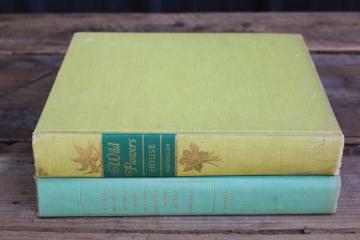 two big old books natural history color prints, wild flowers & birds nice for framing vintage art 