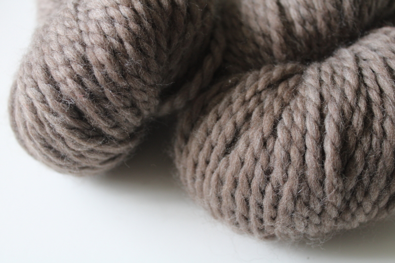 photo of two hanks Peru Cloudborn superwash merino wool bulky chunky weight yarn, stone heather color  #4