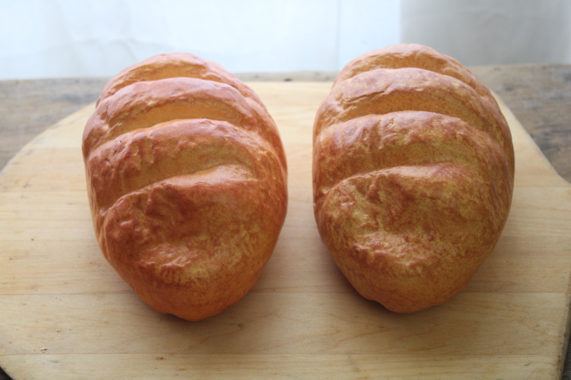 photo of two loaves life size faux bread loaf photo stylist prop, french country farmhouse style decor fake food #2