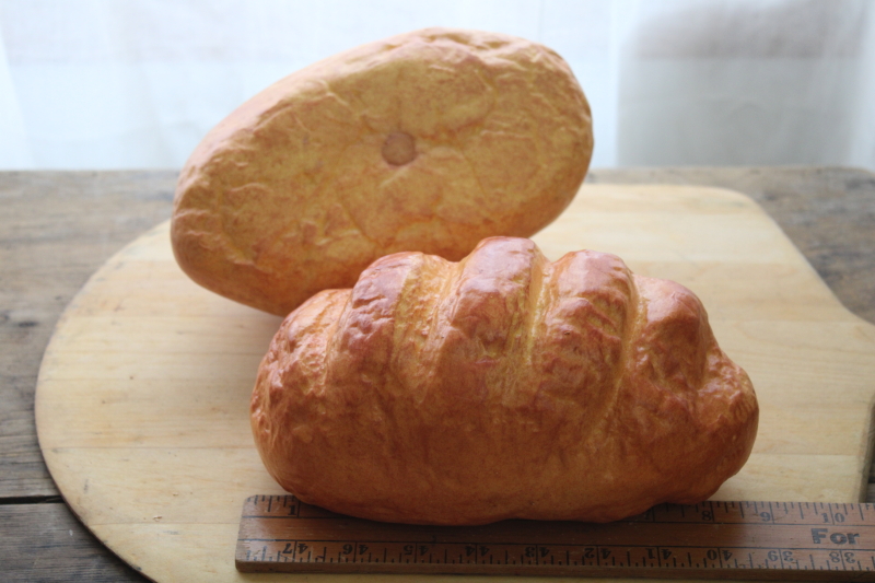 photo of two loaves life size faux bread loaf photo stylist prop, french country farmhouse style decor fake food #4