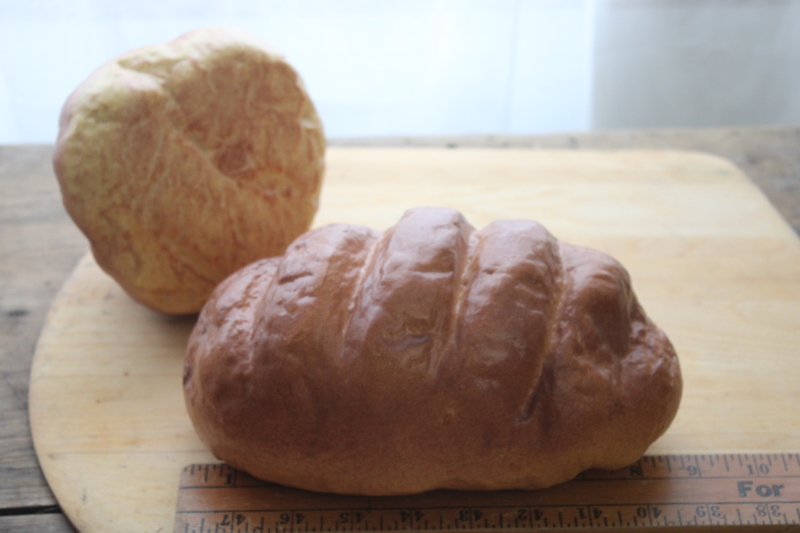 photo of two loaves life size faux bread photo stylist prop, french country farmhouse style decor fake food #4