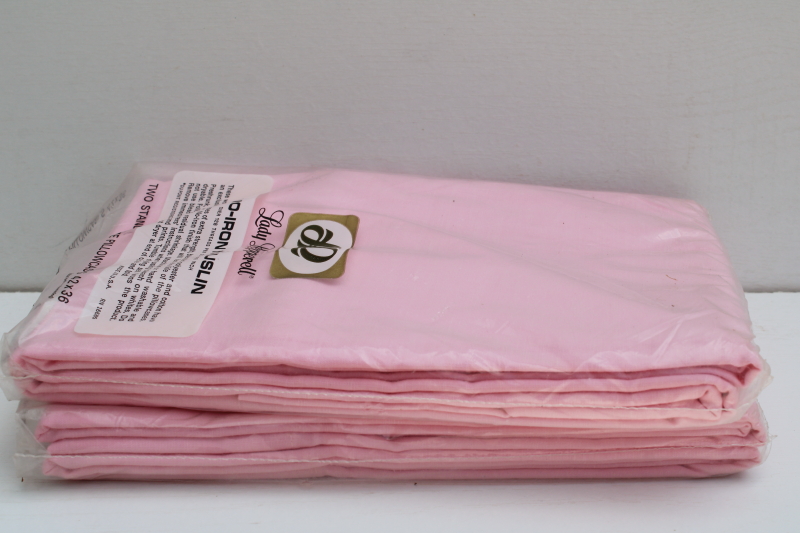 photo of two pairs vintage cotton poly pillowcases sealed packages Lady Pepperell candy pink  #4