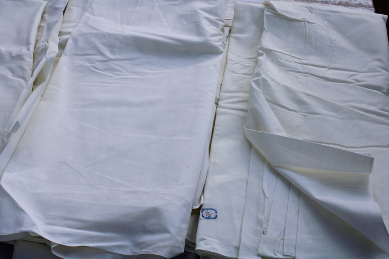 photo of unbleached cotton sheeting, lot of vintage fabric for quilting, farmhouse slipcovers etc #7