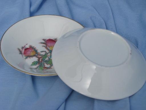 photo of unmarked Haviland china moss rose center fruit bowls, 10 antique bowls #3