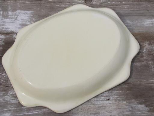 photo of unmarked antique earthenware pottery platter, old molded fruit creamware #2