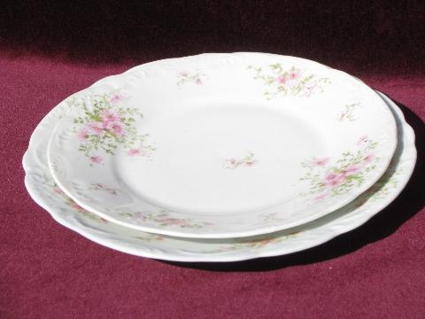 photo of unmarked antique porcelain plates for 8, vintage Limoges or Germany? #2