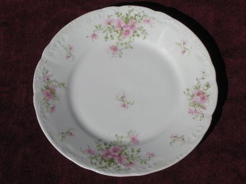 photo of unmarked antique porcelain plates for 8, vintage Limoges or Germany? #3