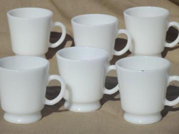 catalog photo of unmarked vintage milk glass punch cups, set of 6 small milk glass mugs