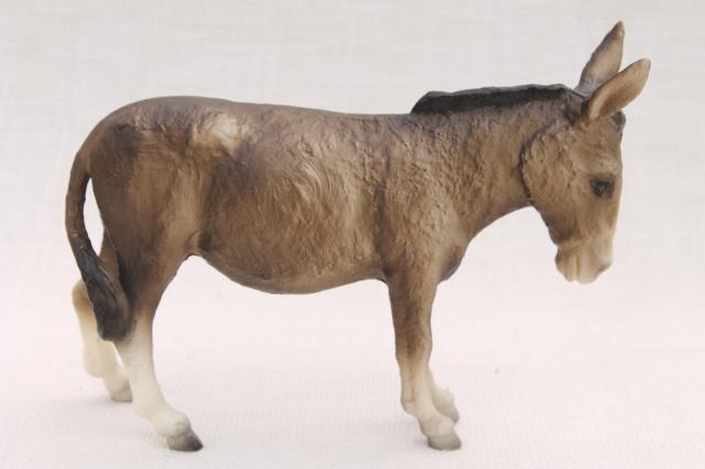 photo of unmarked vintage toy donkey, detailed plastic model roughly Breyer horses scale  #4