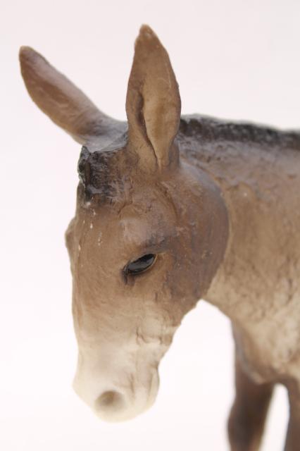 photo of unmarked vintage toy donkey, detailed plastic model roughly Breyer horses scale  #6