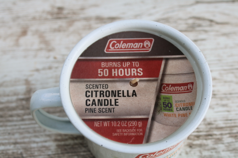 photo of unused Coleman camp mug candles, bug repellent citronella, white pine scent  #4