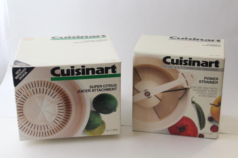 photo of unused Cuisinart model DLC8 food processor juicer & strainer OEM accessories in box #1