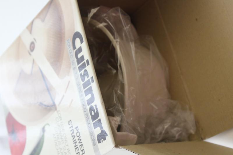 photo of unused Cuisinart model DLC8 food processor juicer & strainer OEM accessories in box #3