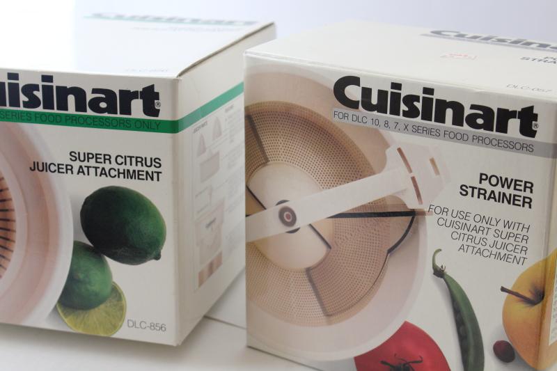 photo of unused Cuisinart model DLC8 food processor juicer & strainer OEM accessories in box #5