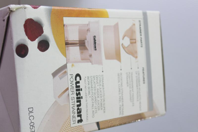 photo of unused Cuisinart model DLC8 food processor juicer & strainer OEM accessories in box #9