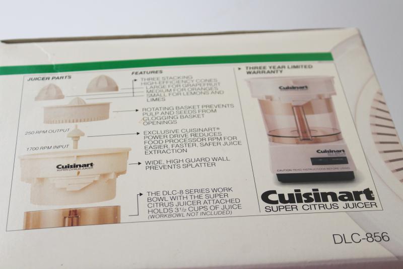 photo of unused Cuisinart model DLC8 food processor juicer & strainer OEM accessories in box #10