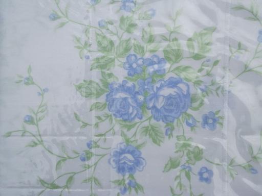 photo of unused French pillow shams, fine cotton floral fabric H&C France label #6