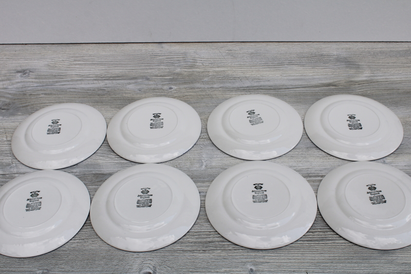 photo of unused Johnson Bros England blue willow bread & butter plates set of 8, vintage 90s 00s #4