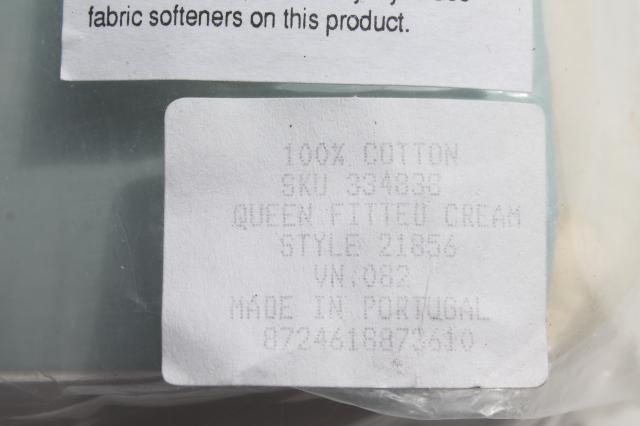 photo of unused Lands End cotton flannel bedding, queen fitted sheets & pillowcases #7