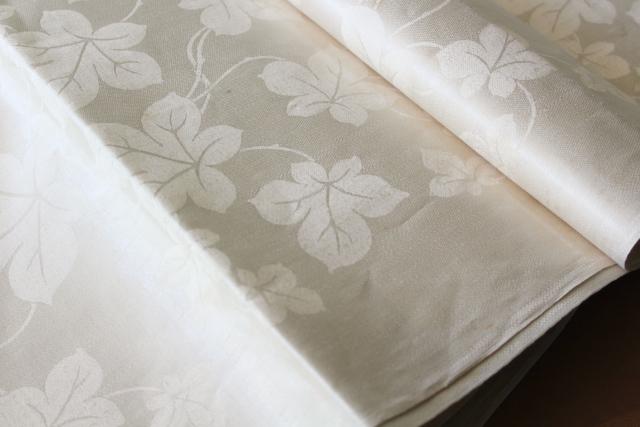photo of unused pure linen damask table linens, vintage banquet tablecloth & dinner napkins #5