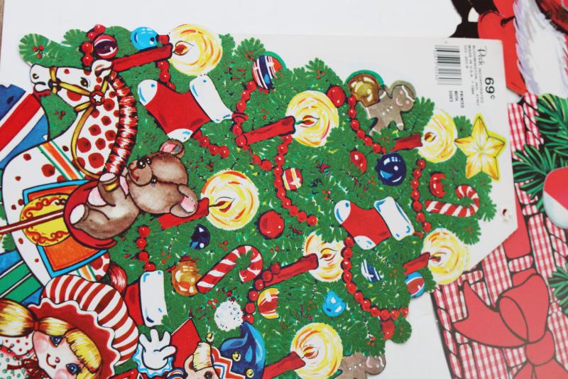 photo of unused vintage Christmas die cut double sided paper decorations, Eureka & Peck #4