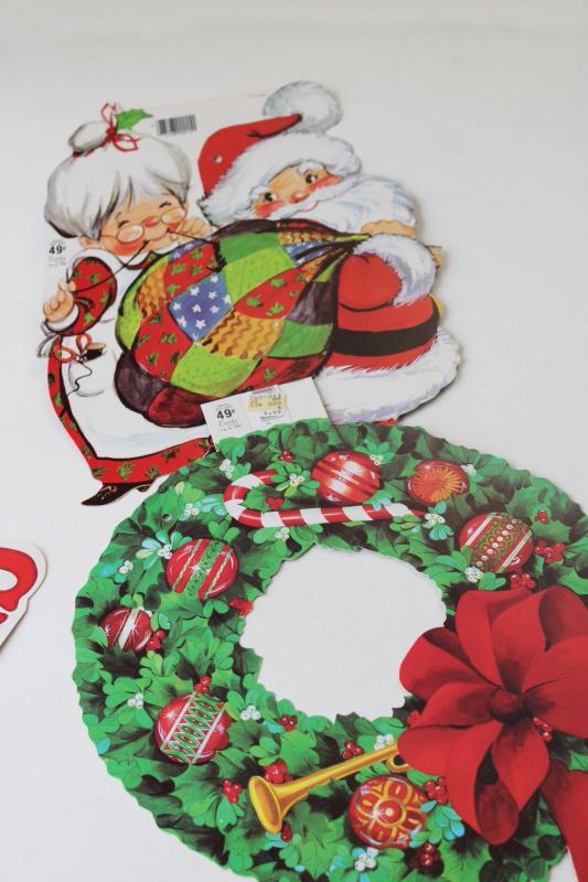 photo of unused vintage Christmas die cut double sided paper decorations, Eureka & Peck #5