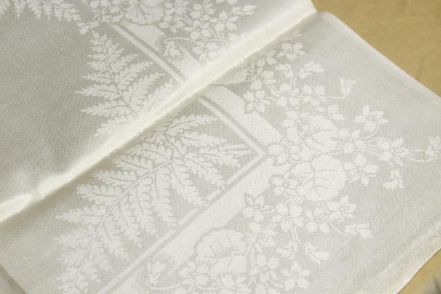 photo of unused vintage Irish linen double damask table linens, banquet cloth & dinner napkins #2