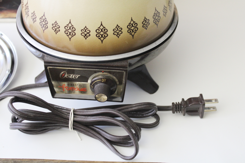 photo of unused vintage Oster electric fondue pot w/ manual, complete set in box #4