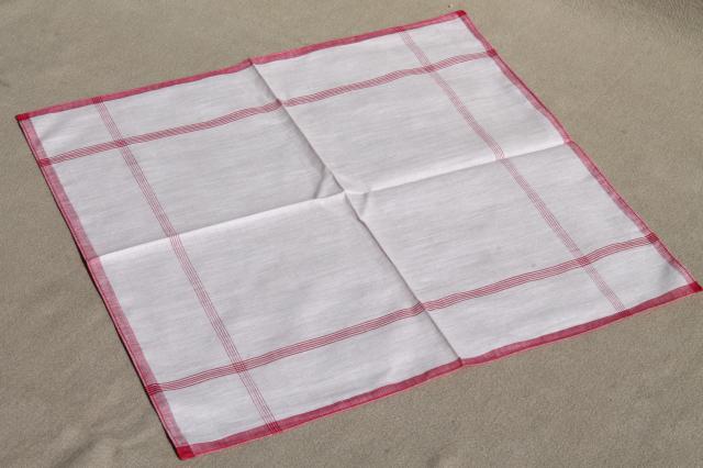 photo of unused vintage colored checked cotton handkerchiefs, men's large square hankerchief lot #4