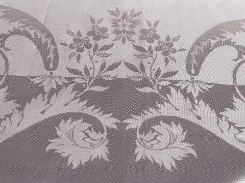 photo of unused vintage pink damask table linens w/ labels, tablecloth & dinner napkins #5