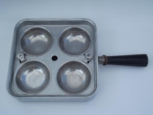 photo of unusual vintage egg poacher, flat top aluminum cooker for campfire? #2