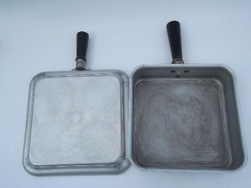 photo of unusual vintage egg poacher, flat top aluminum cooker for campfire? #5